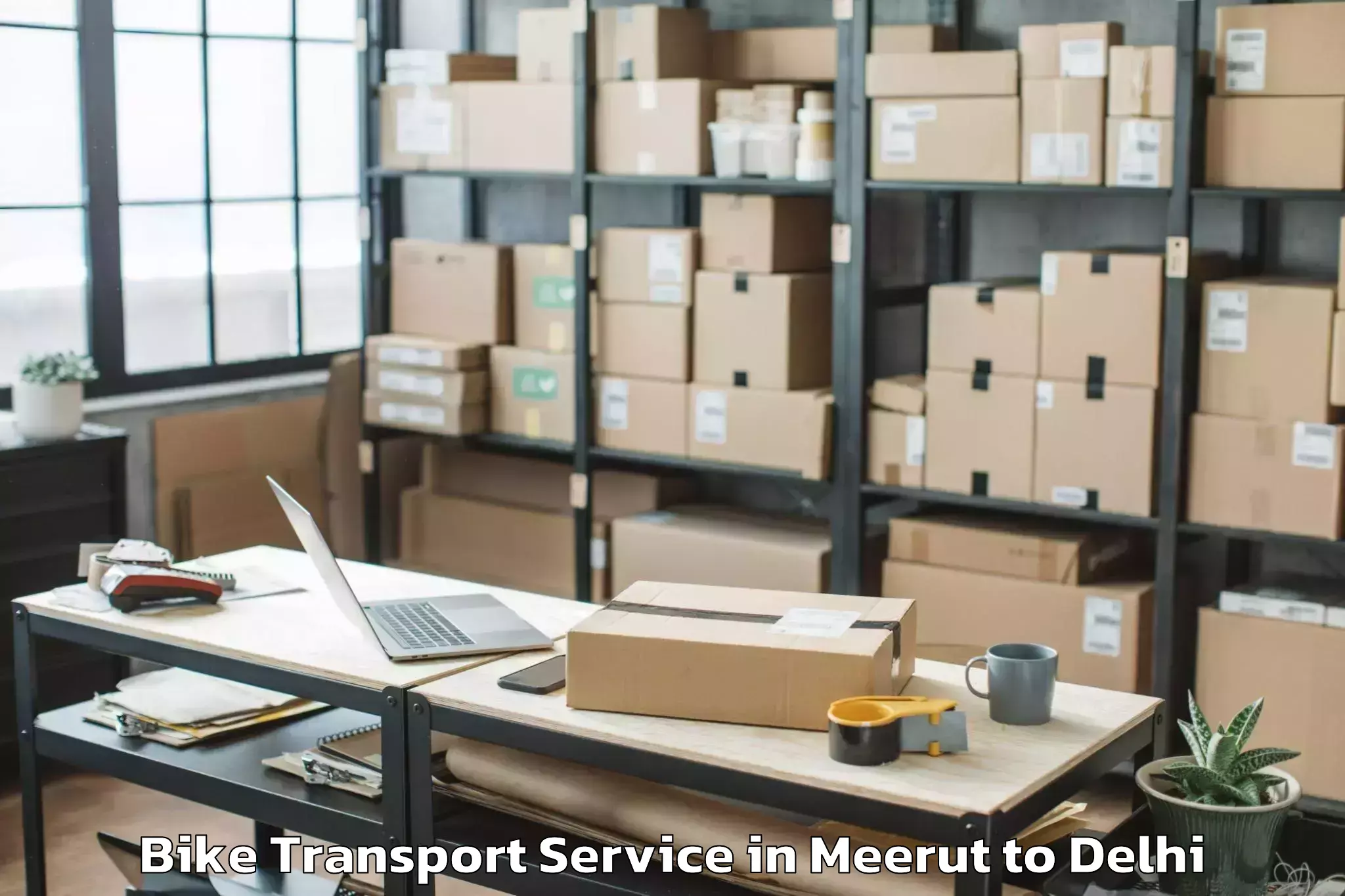 Book Meerut to Nit Delhi Bike Transport Online